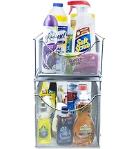 Sorbus Metal Mesh Cabinet Organizer with Pull-Out Drawers - Ideal for Countertop, Cabinet, Pantry, Under the Sink, Desktop and More (Silver 1 Drawer