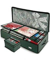 Premium Holiday Gift Wrapping Paper & Accessories Storage Organizer Box - Large