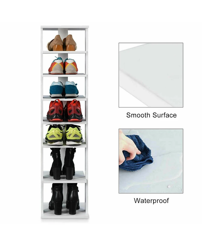 Gouun Wooden Shoes Storage Stand 7 Tiers Shoe Rack Organizer Multi-shoe Rack Shoebox