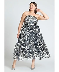 Eloquii Women's Paillette Dress With Big Skirt