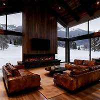 Mondawe 70"Tv Stand with 36"Electric Fireplace With Remote Control and Metal Feet/Side Cabinet,White