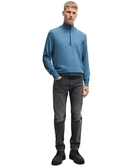 Boss by Hugo Boss Men's Logo-Patch Zip-Neck Sweater