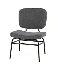 Gouun Upholstered Accent Chair Sherpa Reading Chair with Sponge Padding