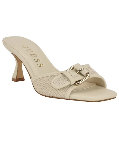 Guess Women's Dista Buckle Kitten Heel Sandals