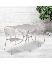 Slickblue 3-Piece Steel Metal Outdoor Patio Furniture Set with 2 Chairs and 1 Table