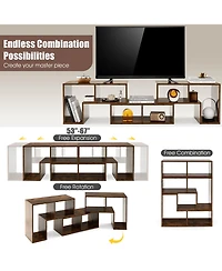 Gouun 3 Pieces Console Tv Stand for TVs up to 65 Inch with Shelves