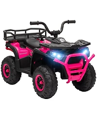 Qaba 12V Kids Atv, 4 Wheeler with Spring Suspension, Storage,