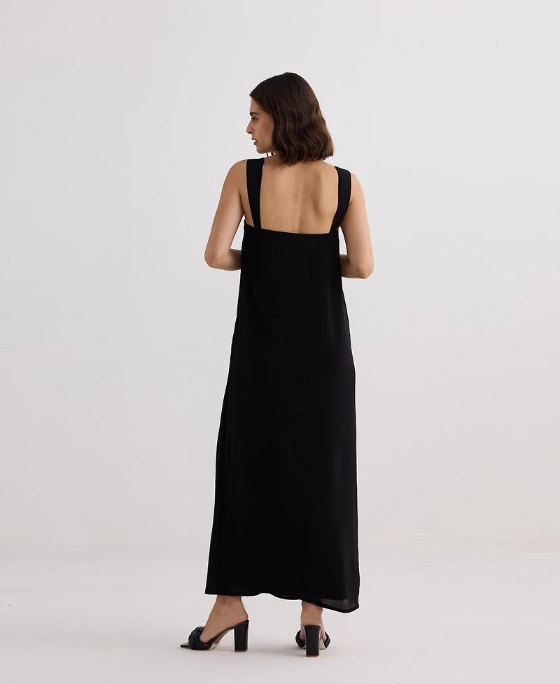 Reistor Women's Twilight Twist Strappy Maxi Dress Black