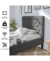 Gouun Upholstered Bed Base with Button Stitched Headboard