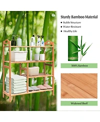 Gouun 4 Tiers Multifunction Bamboo Storage Shoe Rack for Entryway Hallway