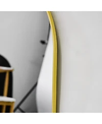 Homlux Arched Wall Mounted Mirror 32"x34" in Gold