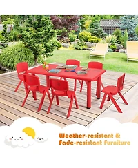 Gouun Kids Plastic Rectangular Learn and Play Table