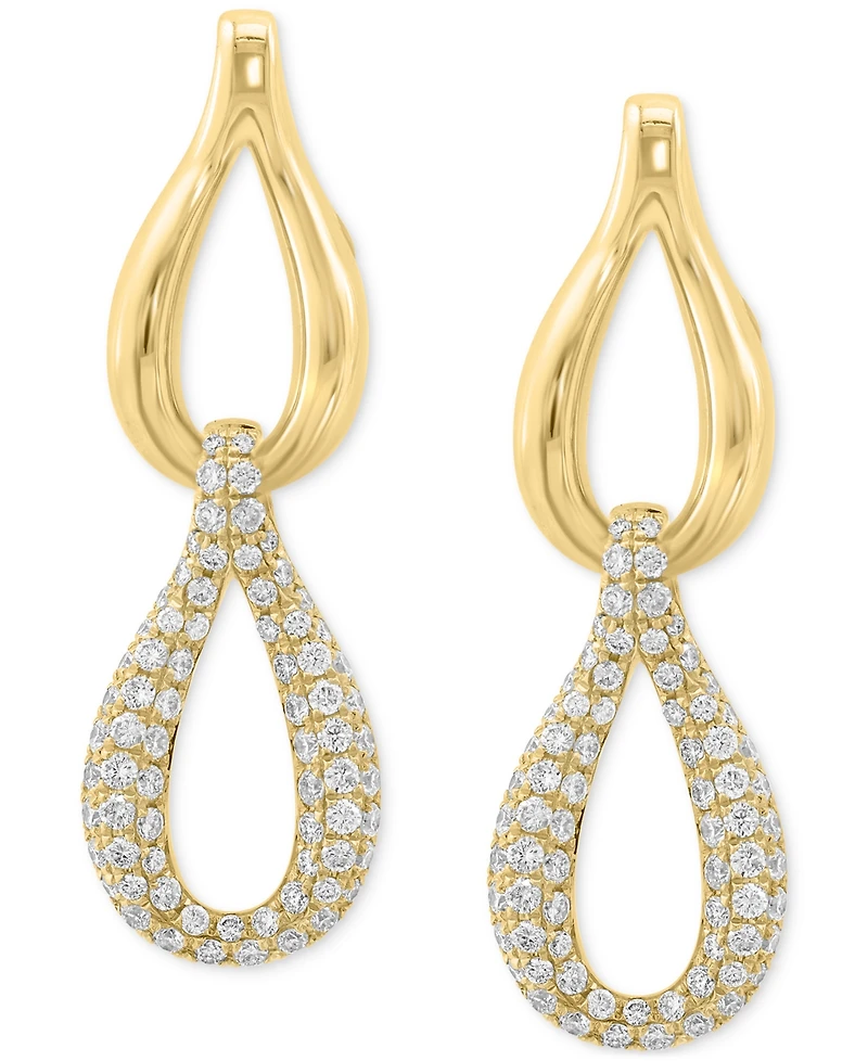 Effy Diamond Double Teardrop Earrings (1-3/8 ct. t.w.) in 14k Gold
