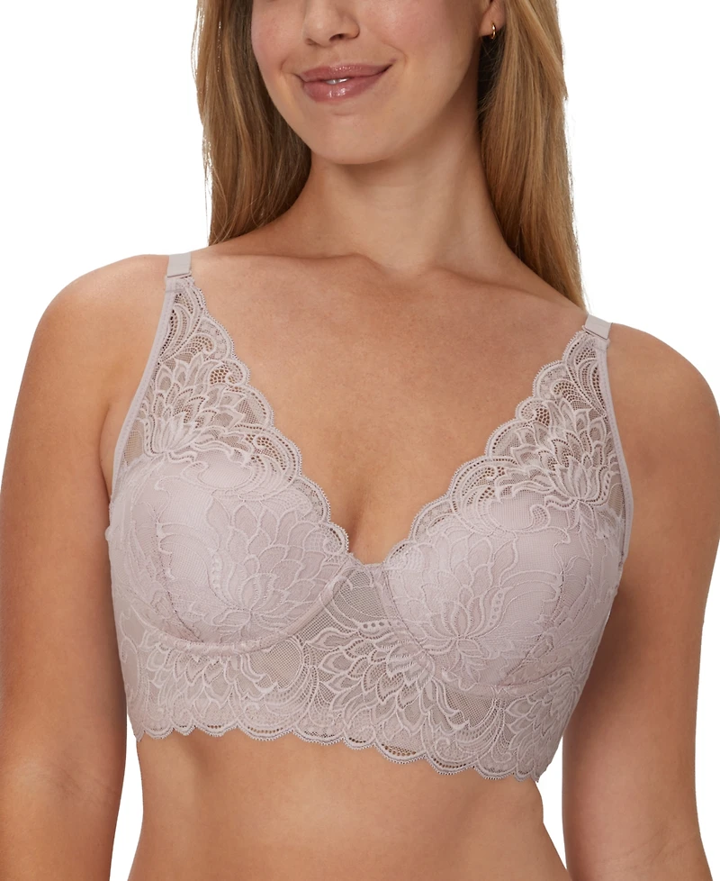 Maidenform Women's Pure Comfort Lace & Mesh Longline Wireless Bralette DM1188