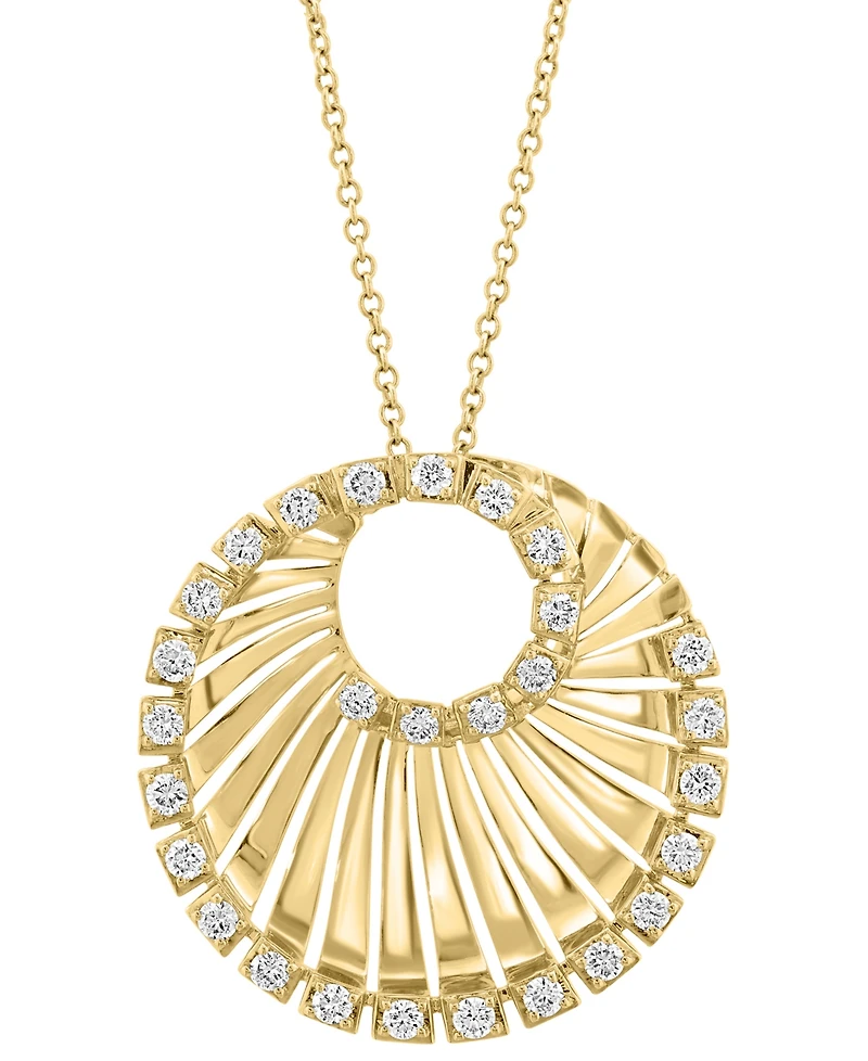 Effy Diamond Circular Pendant 18" Necklace (3/4 ct. t.w.) in 14k Gold