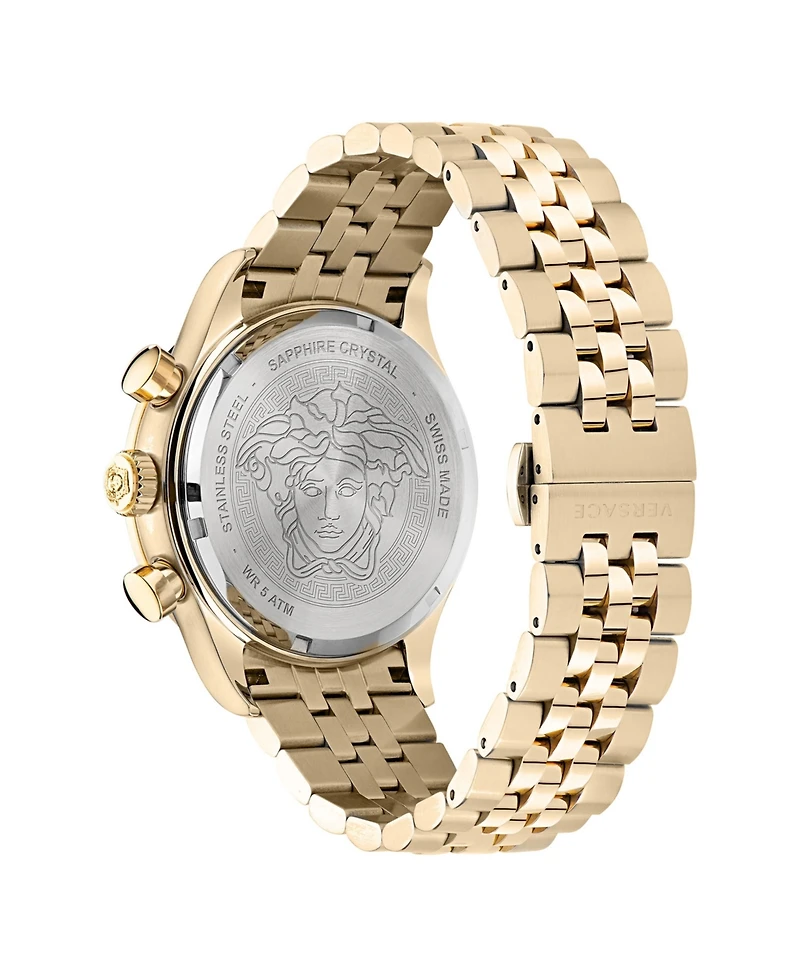 Versace Men's Hellenyium Ip Yellow Gold Stainless Steel Bracelet Watch, 44mm