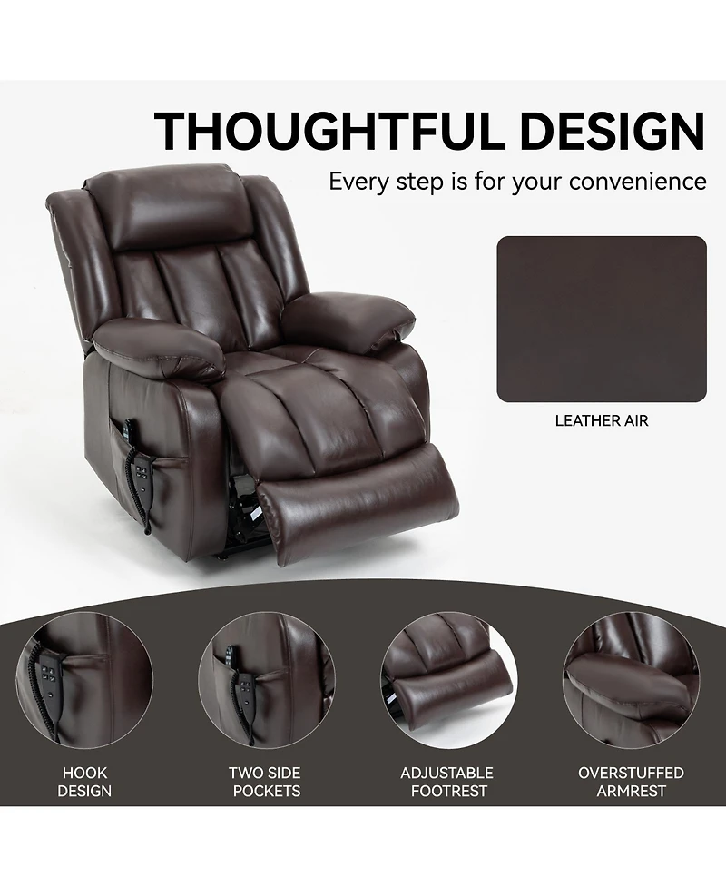 Mondawe Genuine Leather Power Lift Recliner Chair