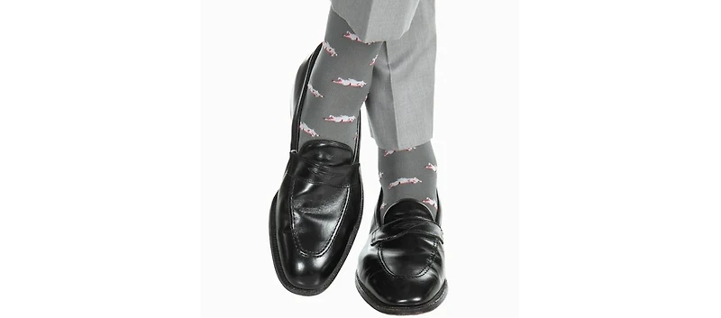 Trafalgar Men's Penelope's Flying Pigs Over The Calf Mercerized Cotton Novelty Socks (1 Pair)