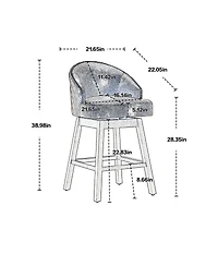 Mondawe Pu Bar Stools Set Of 2 Counter Height Chairs With Footrest For Kitchen And Dining Room