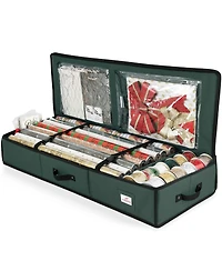 Hearth & Harbor Wrapping Paper Storage Container - Christmas Bag with Interior Pockets
