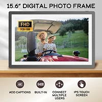 Impecca 15.6” Smart Digital Photo Frame with Wi-Fi, 2GB Ram + 16GB Built-in Storage, Micro Sd Support, Touchscreen Display