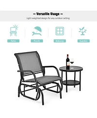 Gouun Outdoor Single Swing Glider Rocking Chair with Armrest