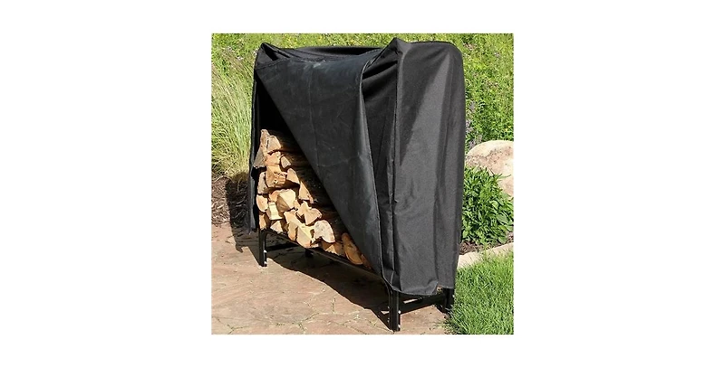 Slickblue Indoor/Outdoor Firewood Holder Log Rack with Cover for Weather Protection and Storage