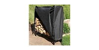 Slickblue Indoor/Outdoor Firewood Holder Log Rack with Cover for Weather Protection and Storage