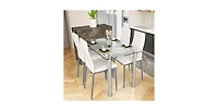 Slickblue Modern 5-Piece Dining Set with Table and Chairs for Contemporary Dining Rooms