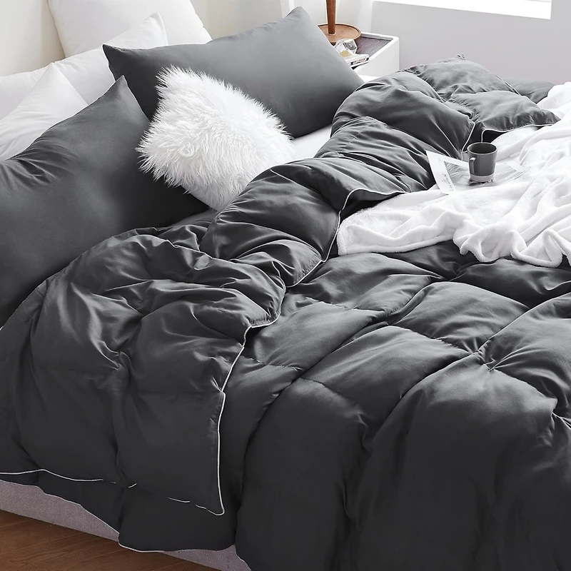 Snorze Cloud Comforter Set - Coma Inducer - Faded Black,Queen
