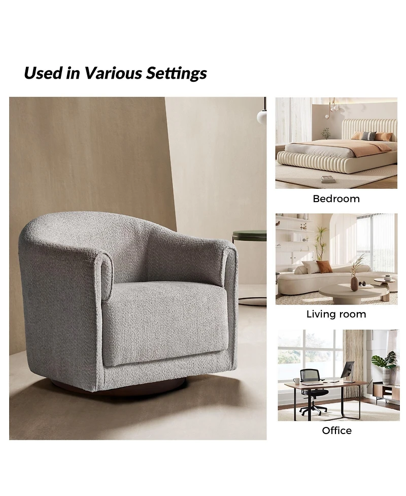 Hulala Home Jeffrey Modern Swivel Chair with Sturdy Wooden Base
