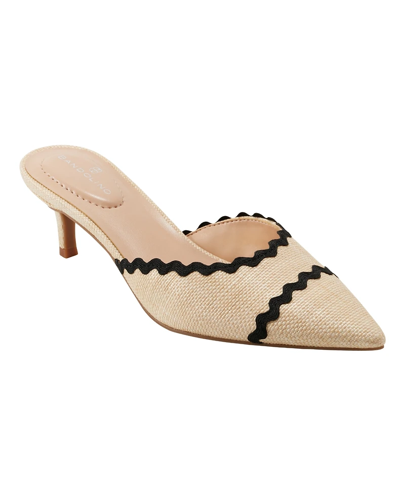 Bandolino Women's Mymy Pointed Toe Kitten Heel Mules