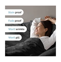 Premium Microfiber Duvet Cover Set - King Cream