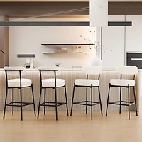 Dyhome Bar Stools Set of 4, 27 Inches Counter Height Kitchen Bar Stools with Back, Modern Metal Tall Bar Stools for Kitchen Island