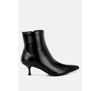 Thymus Faux Leather Kitten Heel Boots