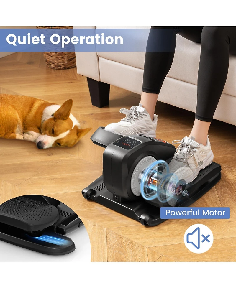 Hongge Under Desk Elliptical Machine with Display Monitor for Home Office