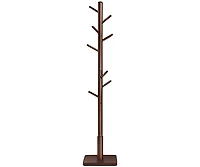Slickblue Adjustable Height Mid-Century Modern Style Coat Rack in Wood Finish