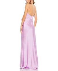 Mac Duggal Women's Rhinestone Bow Cami Draped Trumpet Gown