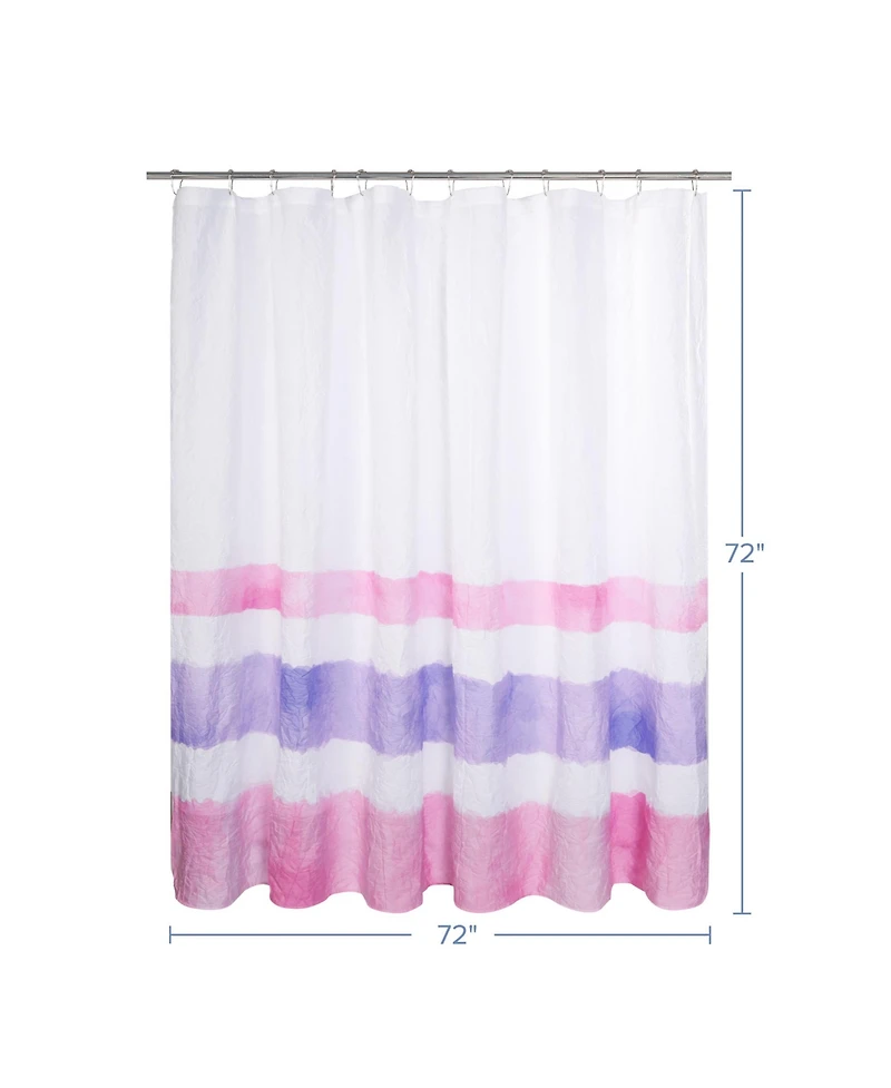 Awesome Home Crinkle Stripe Textured Fabric Shower Curtain, 72"X72"