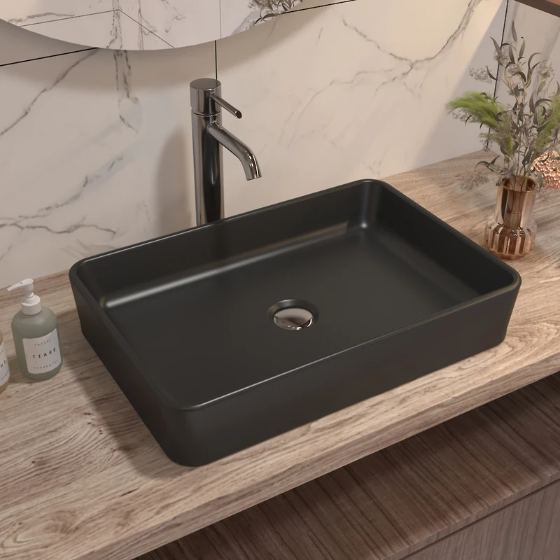 DeerValley 20" x 13'' Rectangular Vitreous China Vessel Bathroom Sink