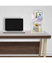 Sorbus 2-Tier Sliding Mesh Basket Drawers - White