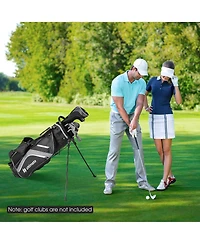 Gymax Golf Stand Bag Golf Club Bag w/ 14 Way Top Dividers & 6 Pockets & Carrying Handles