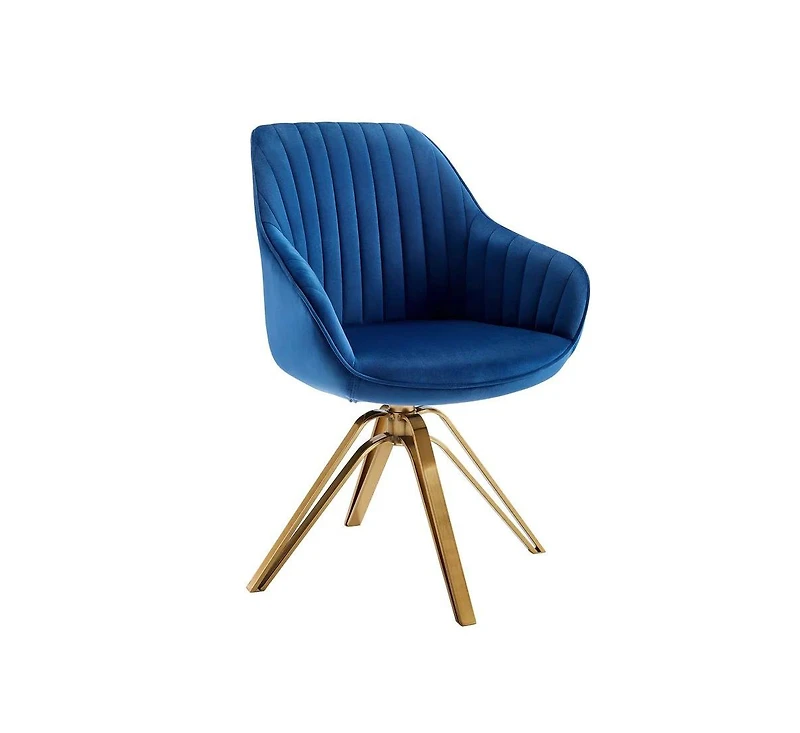 Homlux Mordern Swivel Accent Chair Upholstered Velvet Armchair w/Gold Legs For Bedroom&Home Office&Dining Room,Cinnamon/Grey/Green/Mazarine/Off-White