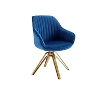 Homlux Mordern Swivel Accent Chair Upholstered Velvet Armchair w/Gold Legs For Bedroom&Home Office&Dining Room,Cinnamon/Grey/Green/Mazarine/Off-White