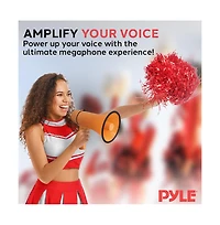 Pyle Portable Megaphone with Siren, 20 Watt Power, Aux Input for MP3, Automatic Siren, Lightweight