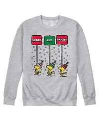 Airwaves Men's Peanuts Woodstock Merry and Bright Long Sleeve Fleece