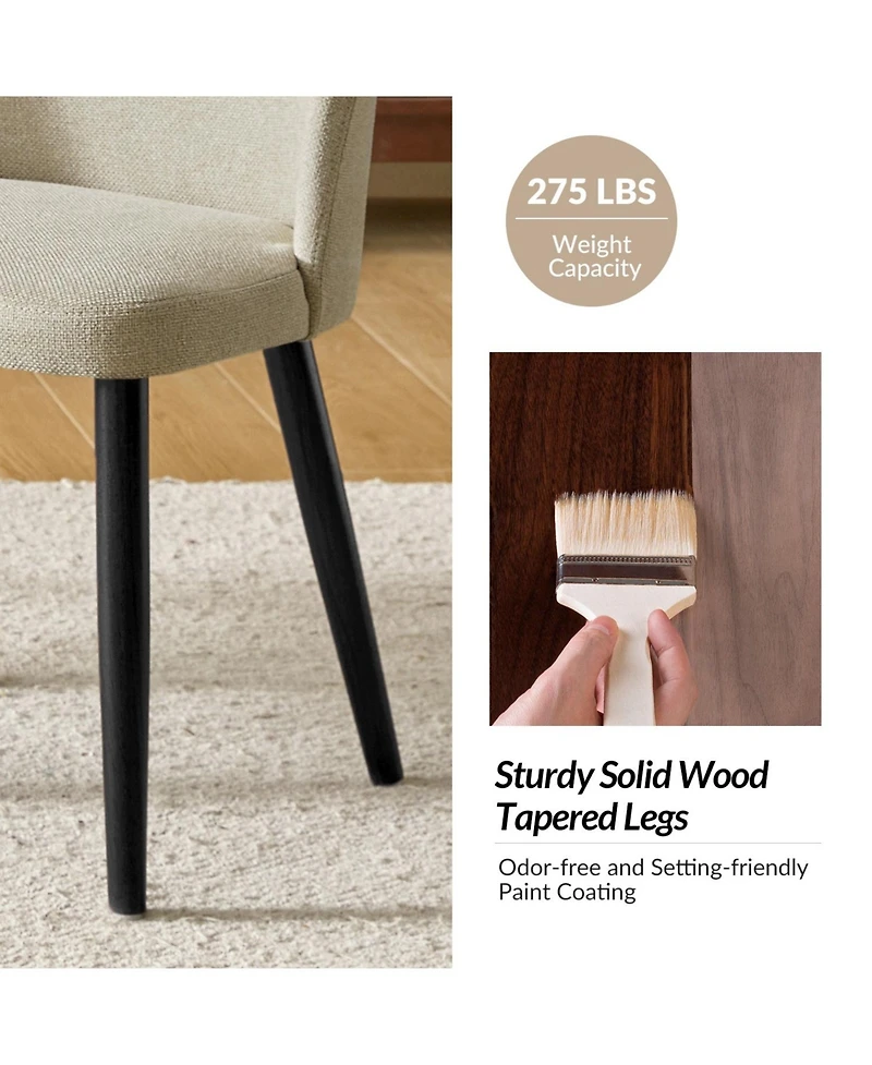 Hulala Home Melisa Modern Dining Chair with Solid Wood Tapered Legs
