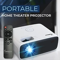 Impecca 200 Ansi Lumens Home Theater Projector, 720P, up to 180”+Protective Case