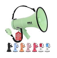 Pyle 50-Watt Portable Megaphone with Siren, MP3 Input, Automatic Siren, Shoulder Strap
