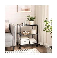 Slickblue Sturdy Metal Wood Printer Stand Cart with 2-Shelves and Locking Casters